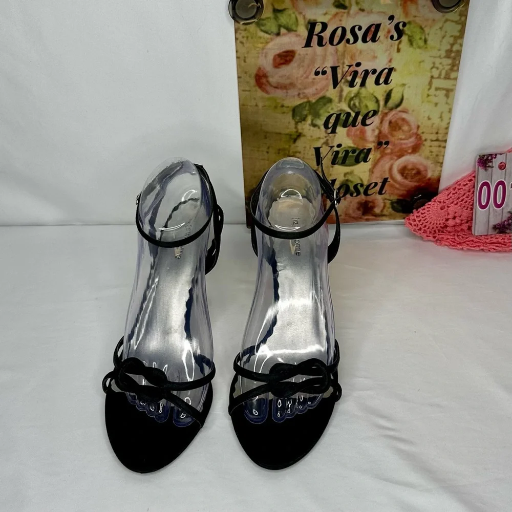 Liz Claiborne Ankle Strap Black Sandals Size 9 - Picture 2 of 14